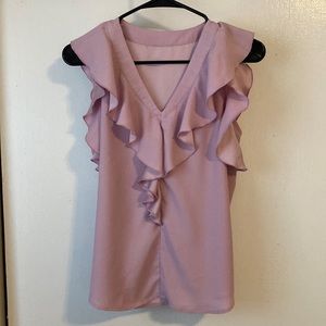 AnnTaylor Petite Medium Ruffled Sleeveless Blouse